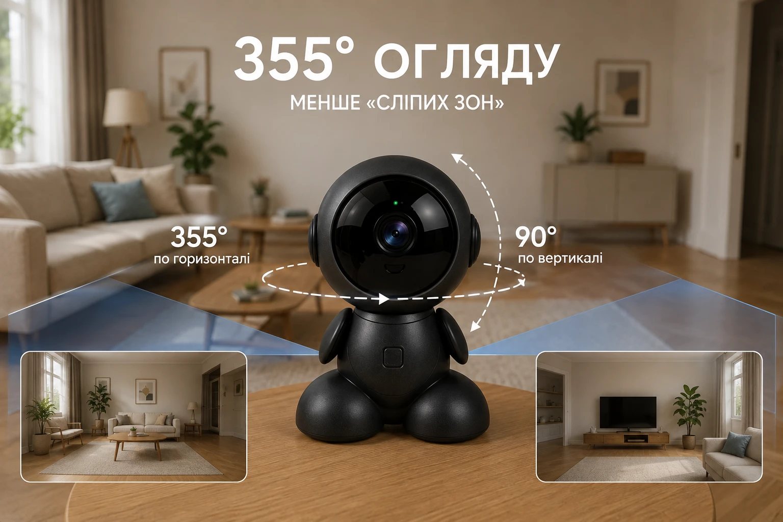 Поворот камери на 355 градусів
