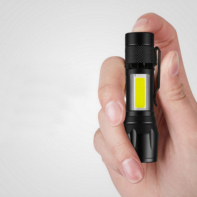 Ліхтар ручний акумуляторний з USB-зарядкою, бічним світлом та ZOOM HB-513-XPE+COB - зображення 4